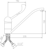 Смеситель для раковины Nofer 07200.B + Салфетки Nofer OC-1-33 100 шт
