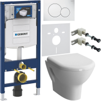 Комплект Унитаз подвесной VitrA Zentrum 55795B003-0075 + Крышка 94-003-009 с микролифтом, петли хром + Инсталляция Geberit Duofix UP 320 111.300.00.5 + Кнопка Sigma 01 115.770.11.5 белая + Крепления 111.815.00.1 к стене + Звукоизоляция