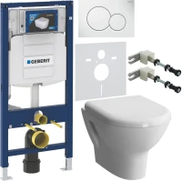 Комплект Унитаз подвесной VitrA Zentrum 55795B003-0075 + Крышка 94-003-009 с микролифтом, петли хром + Инсталляция Geberit Duofix UP 320 111.300.00.5 + Кнопка Sigma 01 115.770.11.5 белая + Крепления 111.815.00.1 к стене + Звукоизоляция