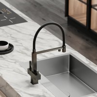 Смеситель для кухни Sancos Moro SC4006GG с гибким изливом, вороненая сталь