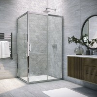 Душевой уголок Vegas Glass ZP+ZPV Tur Novo h1900 100*100 08 01 профиль глянцевый хром, стекло прозрачное