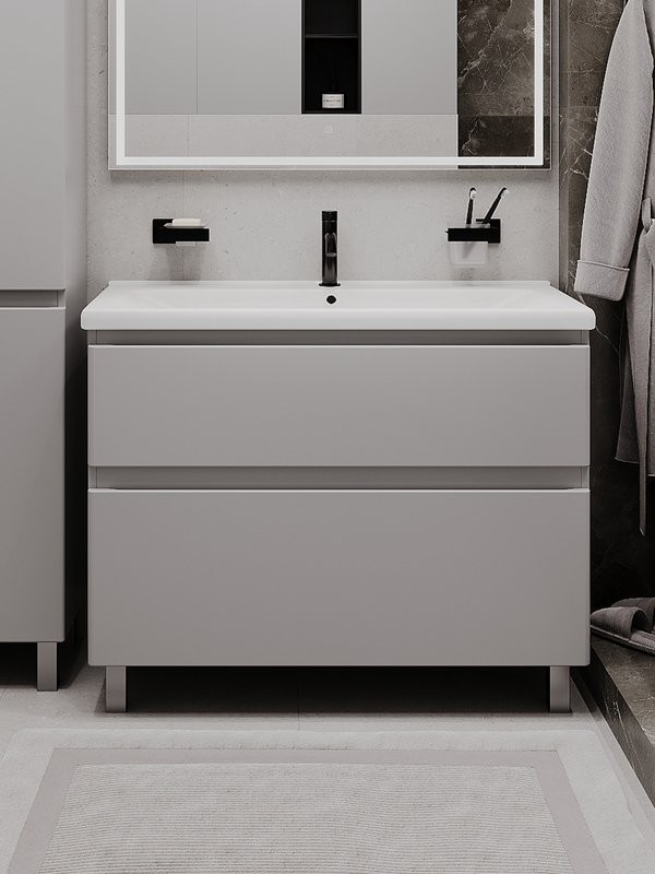 Тумба напольная SanStar Riana 100 Без раковины для ванной комнаты, Грей