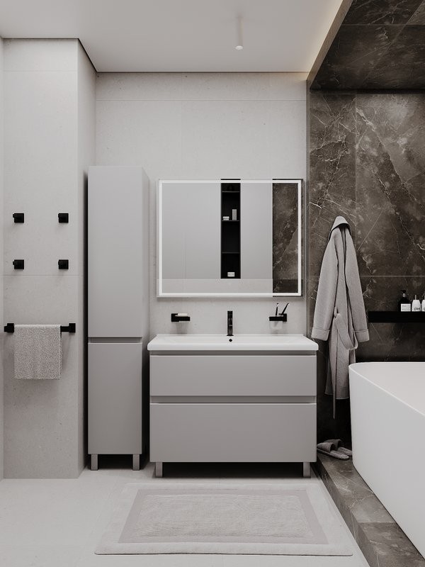 Тумба напольная SanStar Riana 100 Без раковины для ванной комнаты, Грей