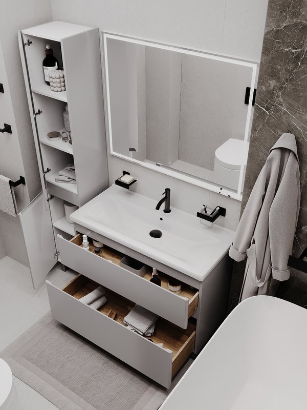 Тумба напольная SanStar Riana 100 Без раковины для ванной комнаты, Грей