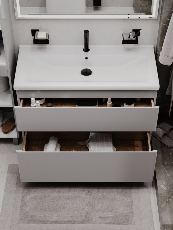 Тумба напольная SanStar Riana 100 Без раковины для ванной комнаты, Грей