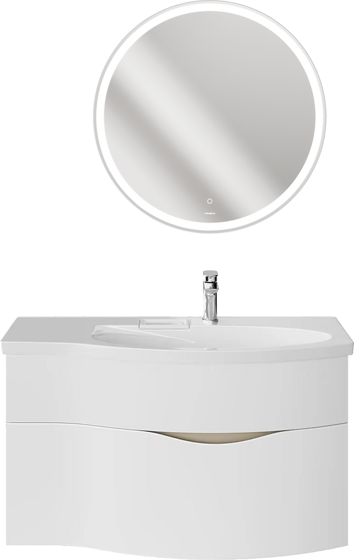 Мебель для ванной комнаты KERAMA MARAZZI Riva 100, правая подвесная, белая матовая