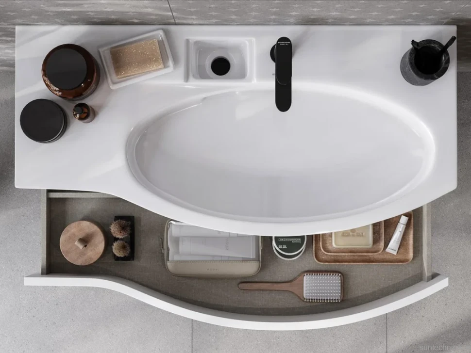 Мебель для ванной комнаты KERAMA MARAZZI Riva 100, правая подвесная, белая матовая