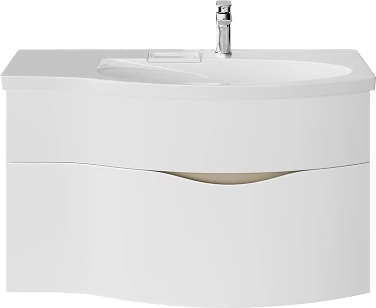 Мебель для ванной комнаты KERAMA MARAZZI Riva 100, правая подвесная, белая матовая