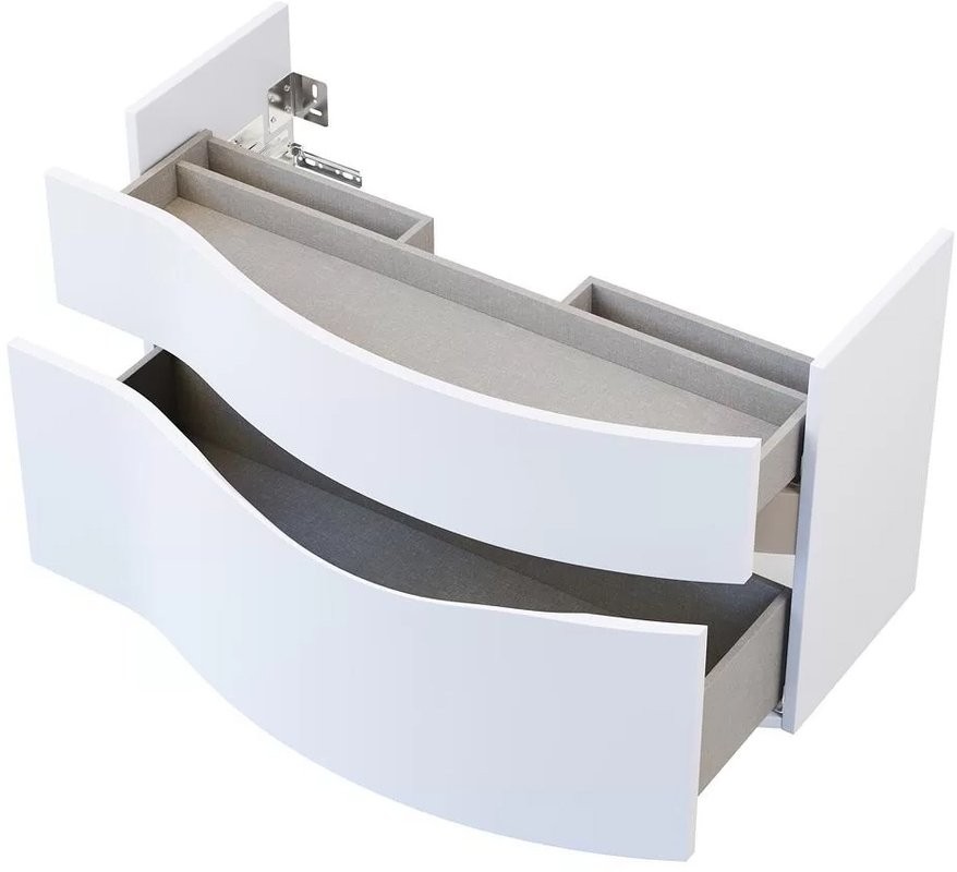 Мебель для ванной комнаты KERAMA MARAZZI Riva 100, правая подвесная, белая матовая