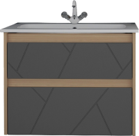 Тумба под раковину без столешницы ASB-Mebel Диана 60 серая, дуб янтарный