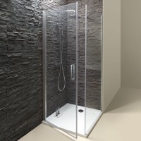 Душевой уголок Дверь Jacob Delafon Contra E22T81-GA профиль хром + Стенка E22FT80-GA профиль хром + Кронштейн E22BT-GA горизонтальный, хром + Гарнитур Elite E32910-CP P + Термостат Metro E24394-CP для душа