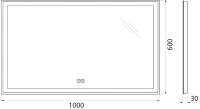 Зеркало BelBagno SPC-GRT-1000-600-LED-TCH-WARM с подсветкой