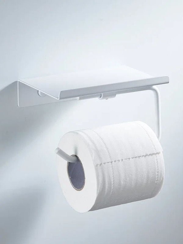 Держатель для туалетной бумаги с полочкой Shevanik SG5705C-1, белый