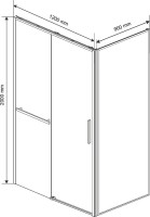 Душевой уголок Vincea Slim Soft VSR-1SS9012CGB 120x90, профиль черный, стекло тонированное