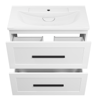 Тумба с раковиной Misty Модерн 80 напольная, матовая белая