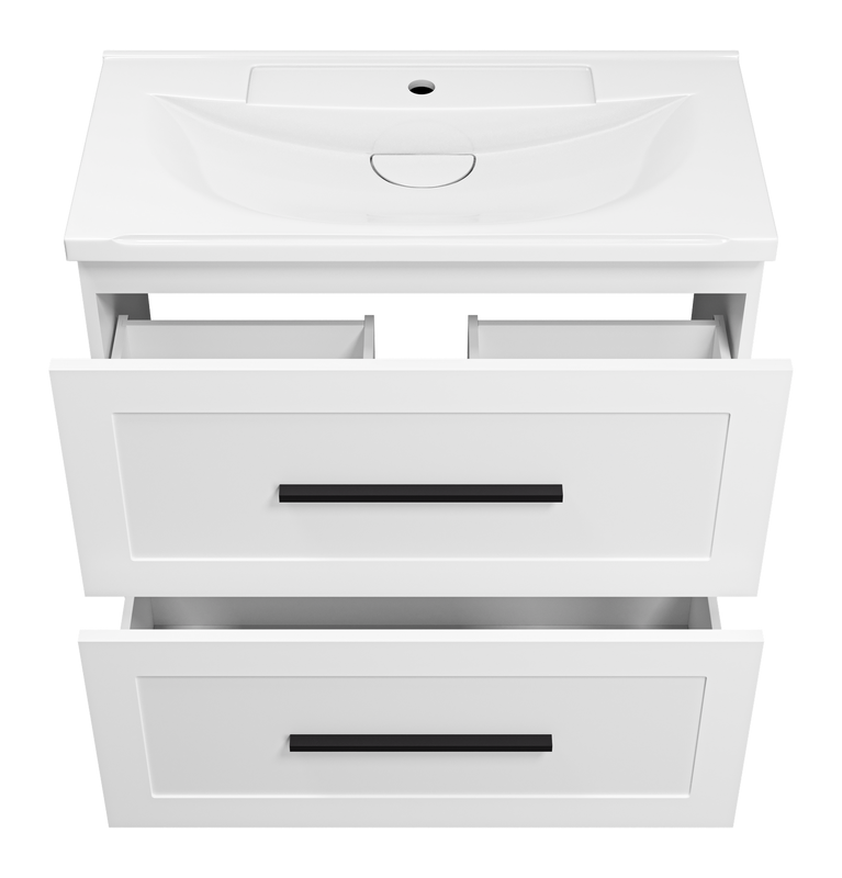 Тумба с раковиной Misty Модерн 80 напольная, матовая белая