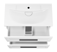 Тумба с раковиной Misty Модерн 80 напольная, матовая белая