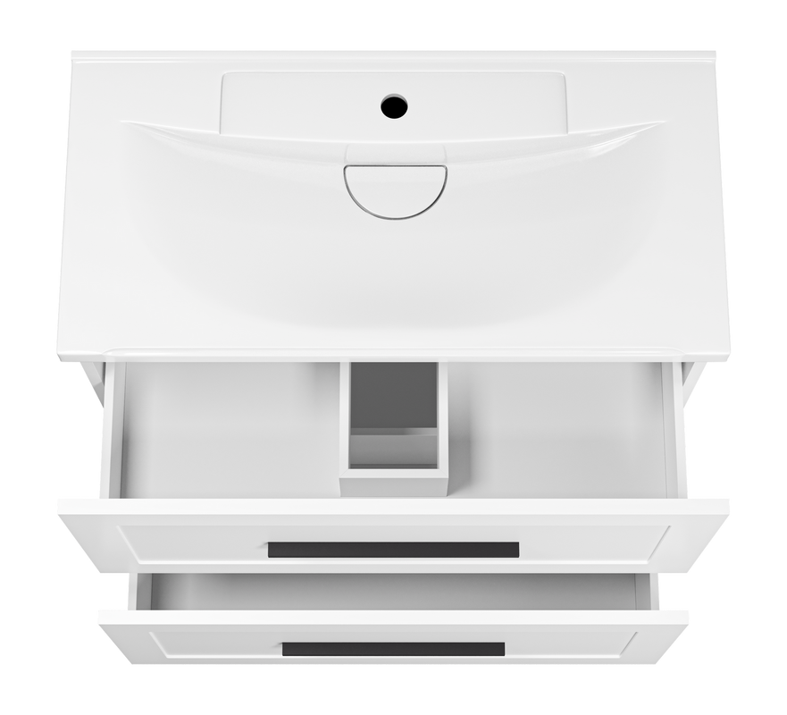 Тумба с раковиной Misty Модерн 80 напольная, матовая белая
