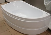 Акриловая ванна Bas Алегра L 150x90 см, угловая, левая, пристенная, белая, асимметричная, с каркасом