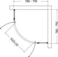 Душевой уголок AQUAme AQM7101-8 80х80, профиль хром
