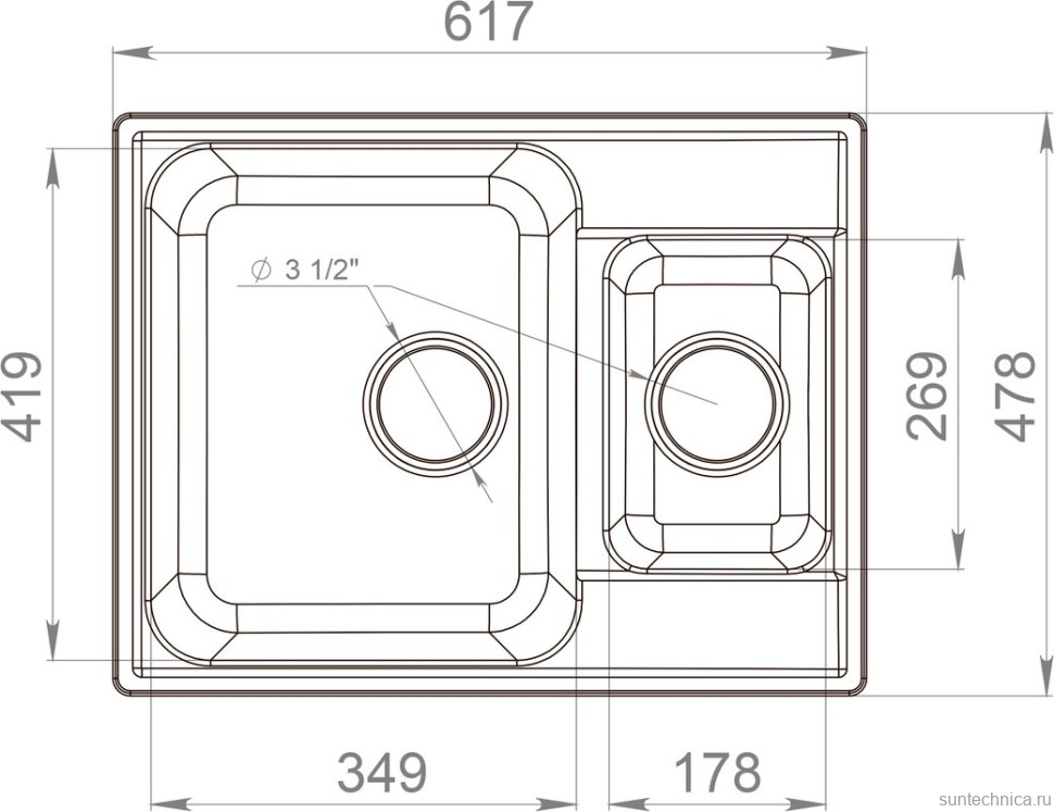 Комплект Мойка GranFest Quarz Z09 серая + Измельчитель Bone Crusher BC 610-AS