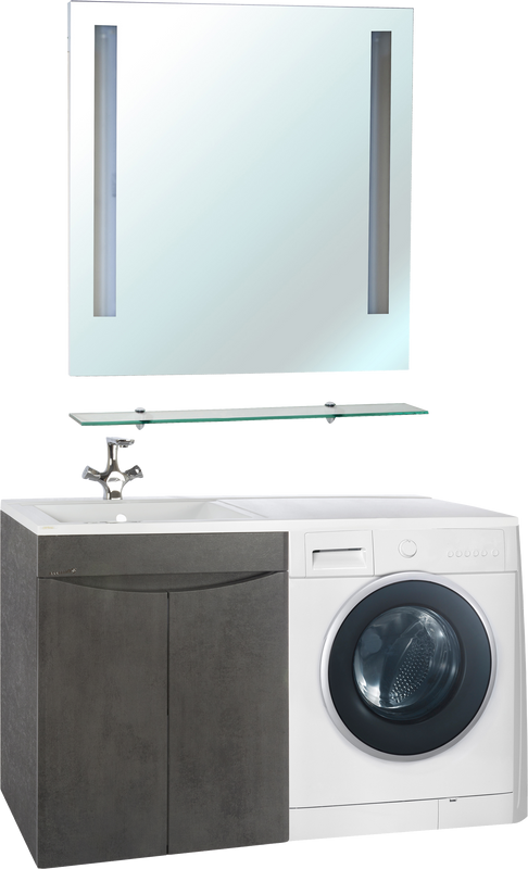 Мебель для ванной комнаты Bellezza Олиссия 120 серая, под стиральную машину L