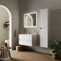 Тумба с раковиной Sancos Cento 80 см белый глянец