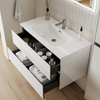 Тумба с раковиной Sancos Cento 80 см белый глянец