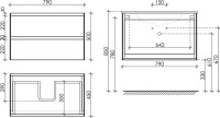 Тумба с раковиной Sancos Cento 80 см белый глянец