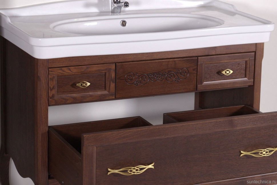 Тумба с раковиной ASB-Woodline Модерн 105 антикварный орех