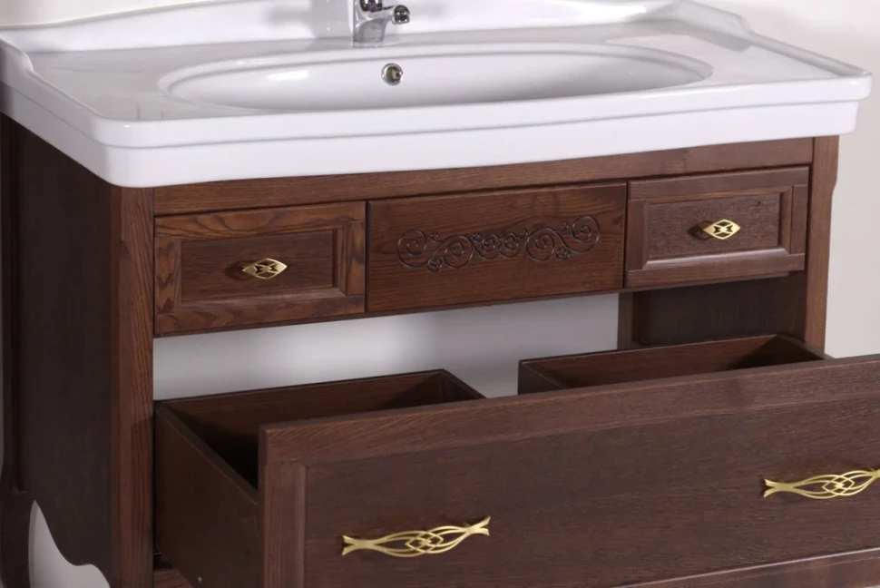 Тумба с раковиной ASB-Woodline Модерн 105 антикварный орех