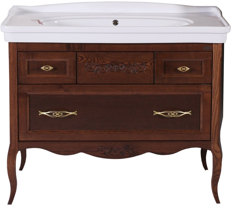 Тумба с раковиной ASB-Woodline Модерн 105 антикварный орех