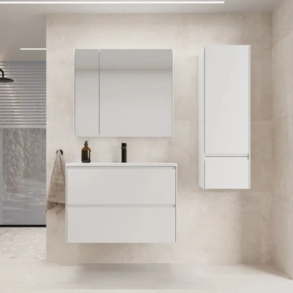 Мебель для ванной комнаты Style Line Лима 100 см подвесная LINE 100 2 ящика PLUS Белый Матовый ЭМАЛЬ