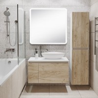 Тумба под раковину без столешницы Runo Бари 80 крафтовый дуб