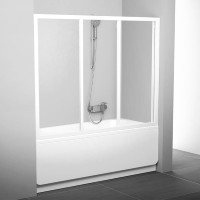 Шторка на ванну Ravak Supernova AVDP3-150 Transparent, профиль белый