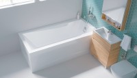 Акриловая ванна Marka One Raguza 180x80 см, пристенная, белая, с каркасом