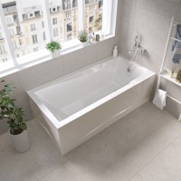 Акриловая ванна Marka One Raguza 180x80 см, пристенная, белая, с каркасом