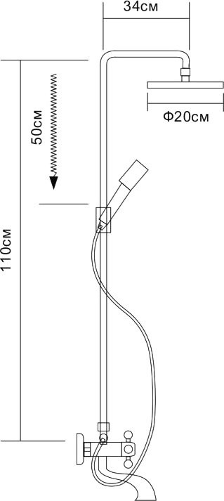 Душевая стойка D-lin D10A12 хром