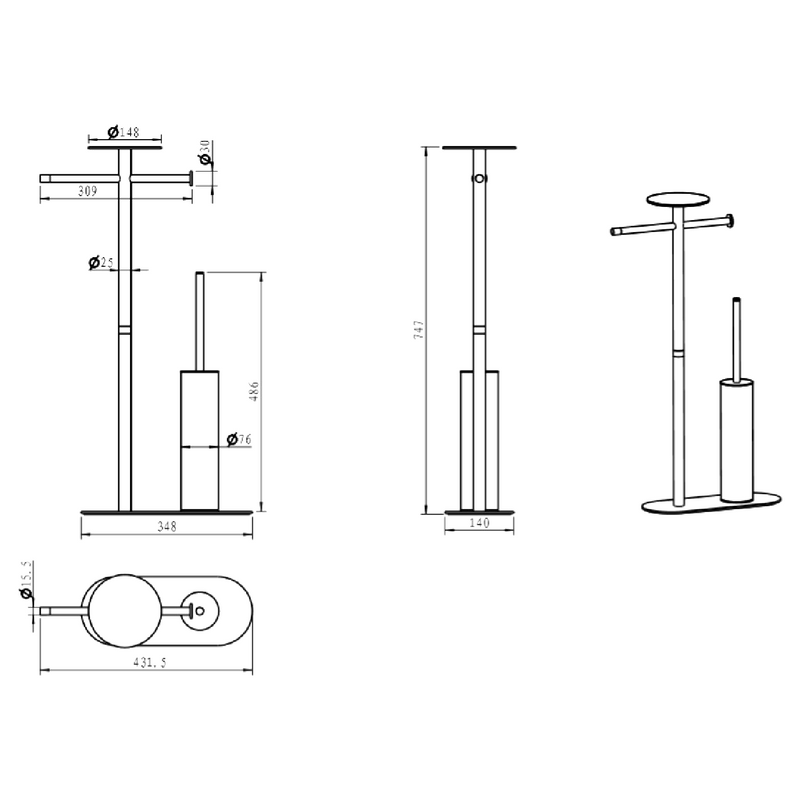 Стойка Boheme Venturo 10953-BRB brushed bronze