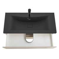 Тумба с раковиной BelBagno Marino 100 подвесная, crema opaco, черная раковина