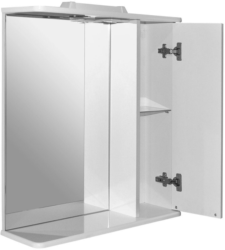 Зеркало Mixline Этьен 65 правое с подсветкой, белое