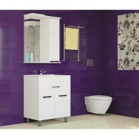 Зеркало Mixline Этьен 65 правое с подсветкой, белое