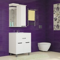 Зеркало Mixline Этьен 65 правое с подсветкой, белое