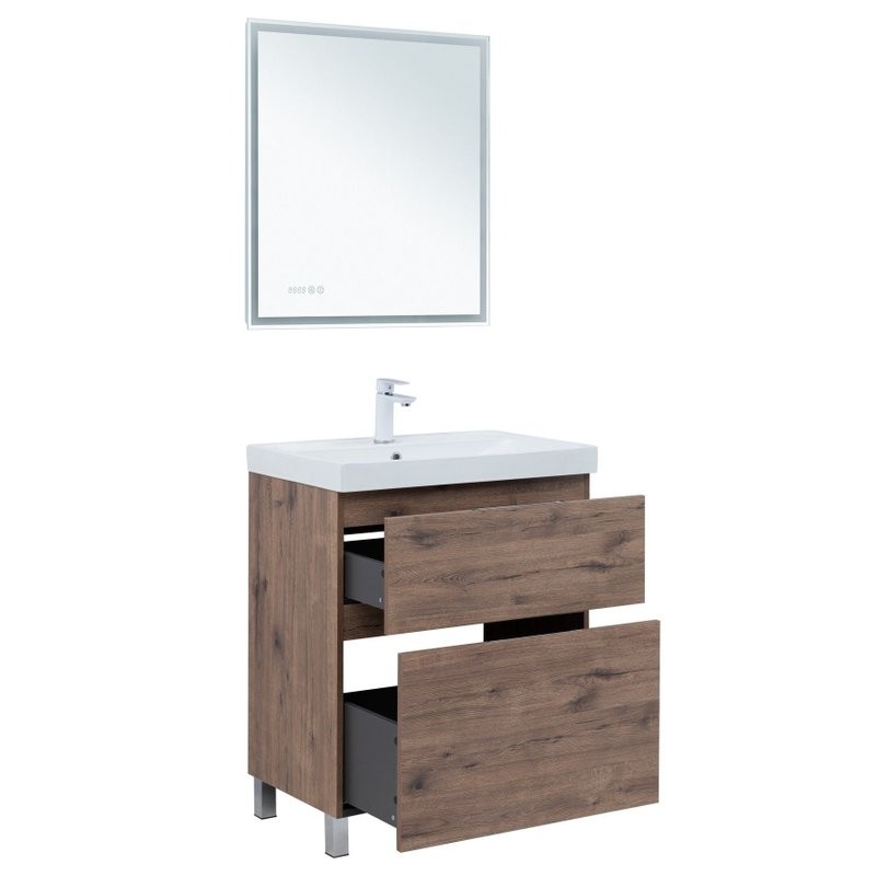 Тумба под раковину Aquanet Алвита New 70 напольная, дуб веллингтон табак