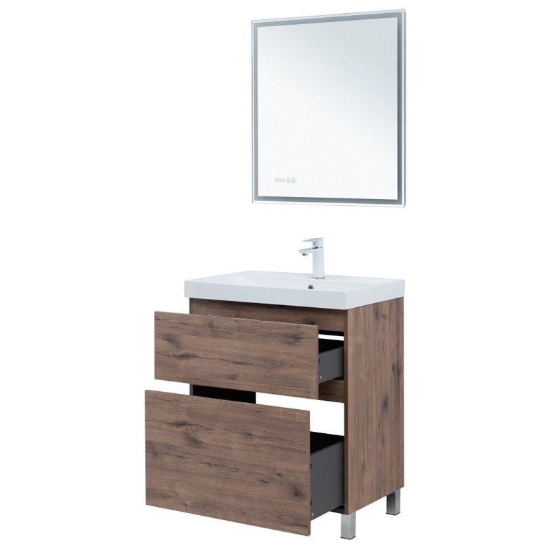 Тумба под раковину Aquanet Алвита New 70 напольная, дуб веллингтон табак