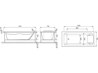 Акриловая ванна Jacob Delafon Sofa 170x75 см, встраиваемая, белая, с каркасом