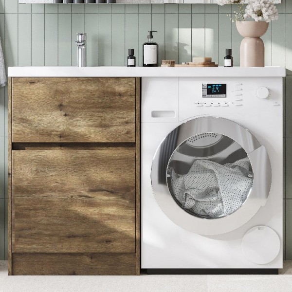 Тумба с раковиной AQUATON Лондри 60 L, дуб рустикальный