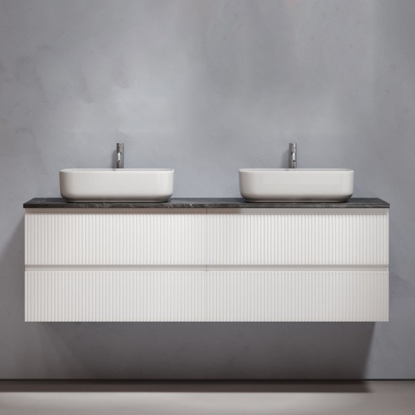 Тумба с раковиной Sancos Snob T 160 bianco, столешница черный мрамор TT160A1X, раковина CN5043