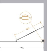 Душевая перегородка Cezares Liberta L-1-TB-105-C-NERO профиль черный, стекло прозрачное