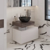 Мебель для ванной комнаты VitrA Ольборг 80: столешница 60, без отверстий, дуб карпентер +  тумба 80